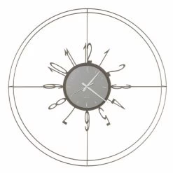 Horloge Murale Ronde En Fer Blanc, Noir Ou Bronze Fabriquée En Italie - Boussole -Décoration D'intérieur orologio tondo da parete in ferro bianco nero o bronzo made in italy bussola 2