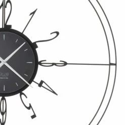 Horloge Murale Ronde En Fer Blanc, Noir Ou Bronze Fabriquée En Italie - Boussole -Décoration D'intérieur orologio tondo da parete in ferro bianco nero o bronzo made in italy bussola 6