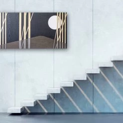 Panneau Décoratif 120x60 Avec Incrustations En Bois Naturel Et Bas-relief - Fuca -Décoration D'intérieur pannello decorativo 120x60 con intarsi in legno naturale e bassorilievo fuca 5