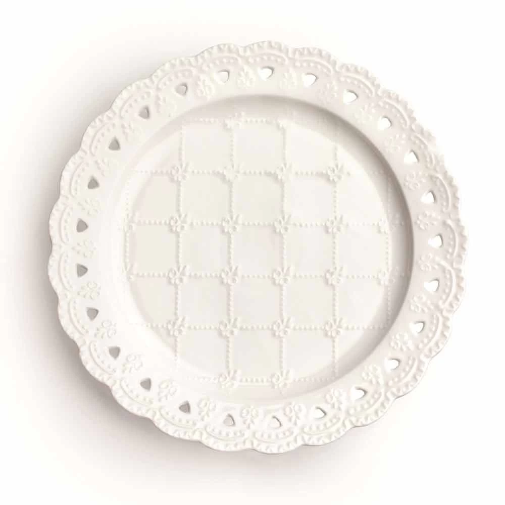 Assiette Faveur 12 Pièces En Porcelaine Blanche Décoré à La Main - Rafiki 5 Assiette Faveur 12 Pièces En Porcelaine Blanche Décoré à La Main - Rafiki – Image 3