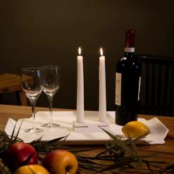 Bougeoir Design En Corian Blanc Pour Salon Fabriqué En Italie - Sisifo -Décoration D'intérieur portacandele in corian bianco di design da salotto made in italy sisifo 5