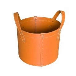 Porte-bûches Cylindrique En Cuir Régénéré Avec Roues Tonda Firestyle -Décoration D'intérieur portalegna cilindrico in cuoio rigenerato con ruote tonda firestyle 10