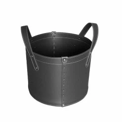 Porte-bûches Cylindrique En Cuir Régénéré Avec Roues Tonda Firestyle -Décoration D'intérieur portalegna cilindrico in cuoio rigenerato con ruote tonda firestyle 14