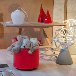 Porte-bûches Cylindrique En Cuir Régénéré Avec Roues Tonda Firestyle -Décoration D'intérieur portalegna cilindrico in cuoio rigenerato con ruote tonda firestyle 31