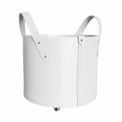 Porte-bûches Cylindrique En Cuir Régénéré Avec Roues Tonda Firestyle -Décoration D'intérieur portalegna cilindrico in cuoio rigenerato con ruote tonda firestyle 4