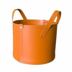 Porte-bûches Cylindrique En Cuir Régénéré Avec Roues Tonda Firestyle -Décoration D'intérieur portalegna cilindrico in cuoio rigenerato con ruote tonda firestyle 9