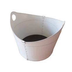 Porte-bûches De Design Moderne En Cuir Cadin, Fait En Italie -Décoration D'intérieur portalegna da interno in cuoio con ruote dal design moderno cadin 1