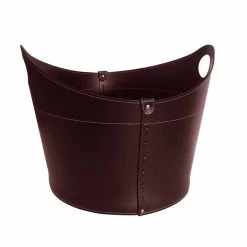 Porte-bûches De Design Moderne En Cuir Cadin, Fait En Italie -Décoration D'intérieur portalegna da interno in cuoio con ruote dal design moderno cadin 6