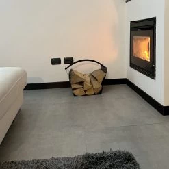 Porte-bûches D'intérieur Moderne En Acier Noir Fabriqué En Italie - Libeccio -Décoration D'intérieur portalegna di design moderno da interno in acciaio nero made in italy libeccio 2