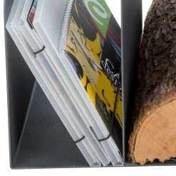 Porte-bûches Design Pour L'intérieur En Acier Gris Made In Italy - Tramontana -Décoration D'intérieur portalegna di design per interno in acciaio grigio made in italy tramontana 4