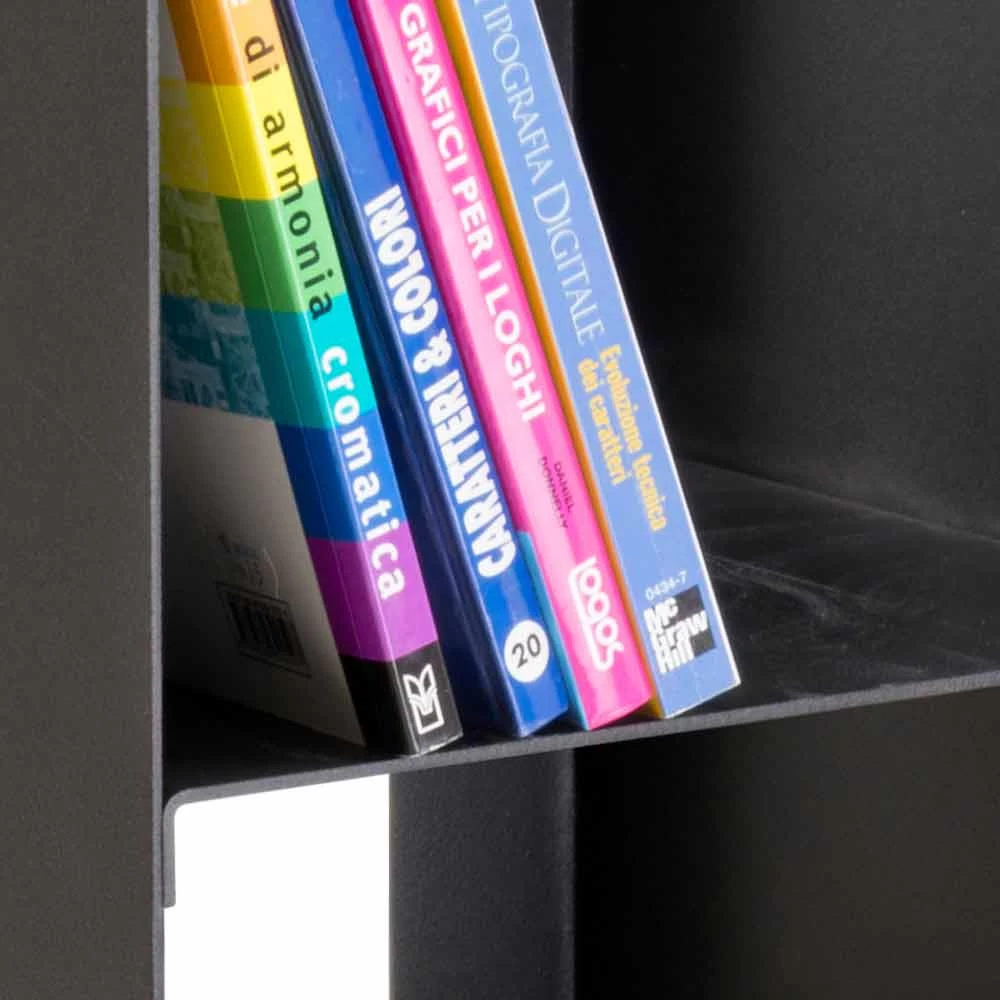 Porte-bûches Noir Moderne Pour L'intérieur Avec étagères Made In Italy - Cauro1 5 Porte-bûches Noir Moderne Pour L'intérieur Avec étagères Made In Italy - Cauro1 – Image 3