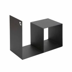 Porte-bûches De Design Moderne Avec Table Petite En Acier Noir - Cecia -Décoration D'intérieur portalegna per camino di design caf design pl6 2