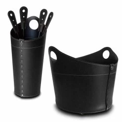 Porte-bois, Porte-fer Et Fers Pour Cuir Nicad, Fabriqué En Italie -Décoration D'intérieur portalegna portaferri e ferri per camino in cuoio nicad made in italy 17