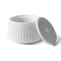 Support De Rangement Rayé En Marbre De Carrare Blanc Ou Noir Design Portoro - Le Caire -Décoration D'intérieur portaoggetti a righe marmo bianco carrara o nero portoro design cairo 3