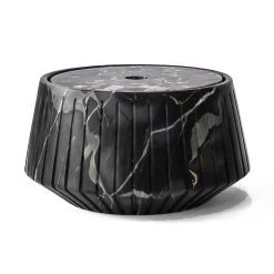 Support De Rangement Rayé En Marbre De Carrare Blanc Ou Noir Design Portoro - Le Caire -Décoration D'intérieur portaoggetti a righe marmo bianco carrara o nero portoro design cairo 5