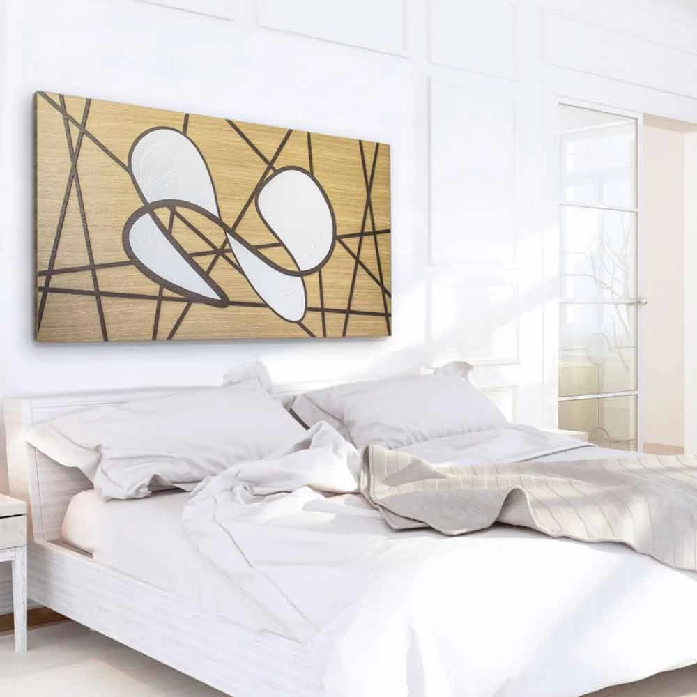 Cadre 120x60 Chêne Et Corps Blanc Travaillé à La Main Et Bas Reliefs - Sambuca 8 Cadre 120x60 Chêne Et Corps Blanc Travaillé à La Main Et Bas Reliefs - Sambuca – Image 6