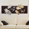 Tableau Florale Moderne,décorations En Feuille D'or Et D'argent Herman -Décoration D'intérieur quadro con fiori decorati a mano in foglia oro e argento herman