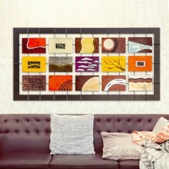 Tableau Moderne Avec Décoration En Relief Wise, Fait En Italie