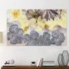 Tableau Florale Moderne Avec Pétales Décorées à La Main Ramos -Décoration D'intérieur quadro moderno floreale con petali materici decorati a mano ramos