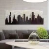Tableau Moderne Sur Toile Manhattan Avec Décorations En Relief Donald -Décoration D'intérieur quadro moderno su tela con manhattan in rilievo color caffe donald