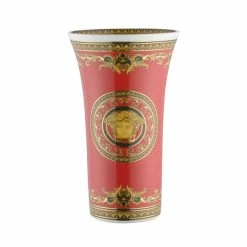 Rosenthal Versace Medusa Rosso Vase En Porcelaine Design Moderne 26cm