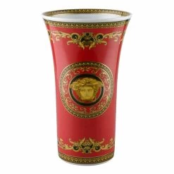 Rosenthal Versace Medusa Rosso Vase En Porcelaine Design Moderne 34cm