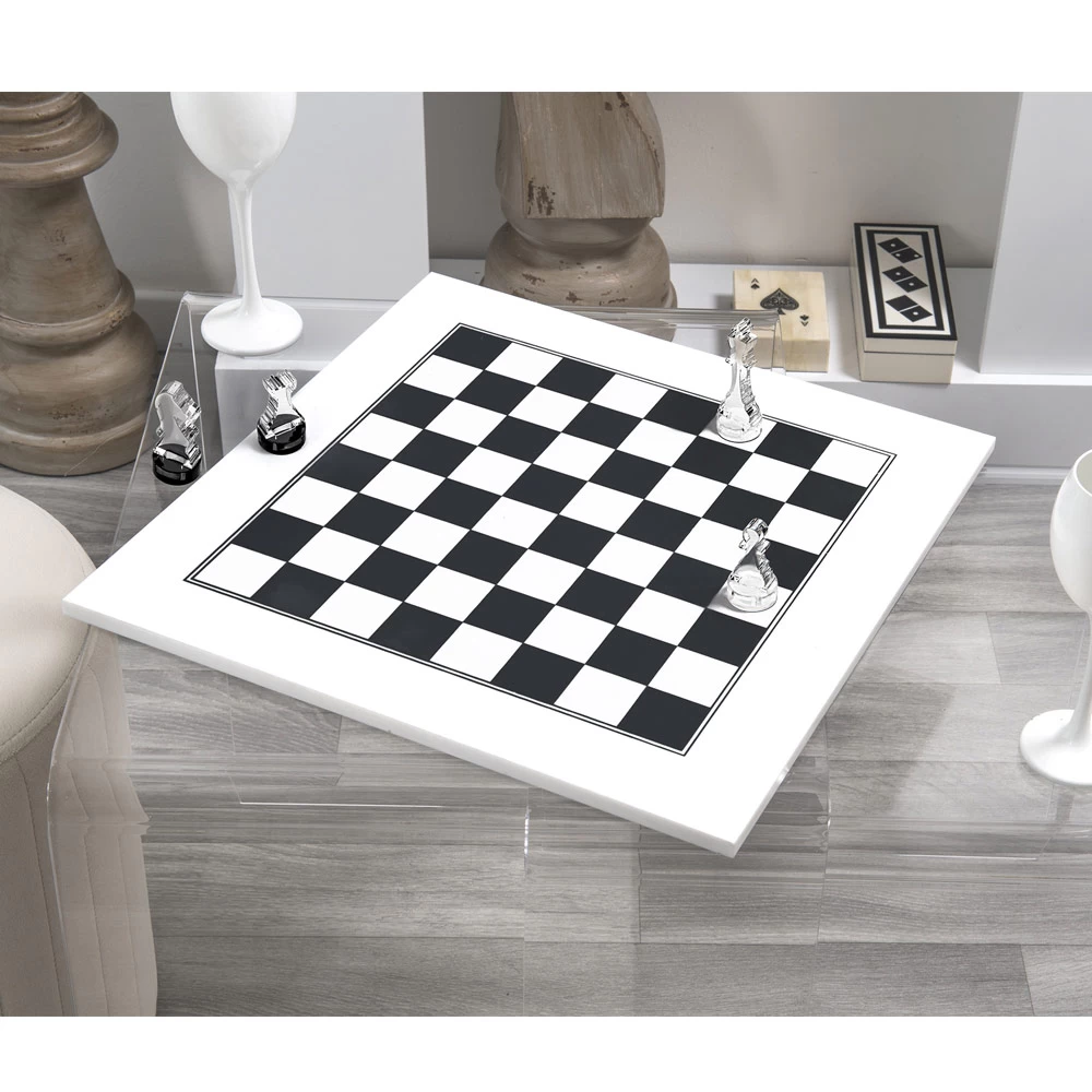 Échiquier Moderne En Plexiglas Noir Ou Blanc Fabriqué En Italie - Checkmate 4 Échiquier Moderne En Plexiglas Noir Ou Blanc Fabriqué En Italie - Checkmate – Image 2