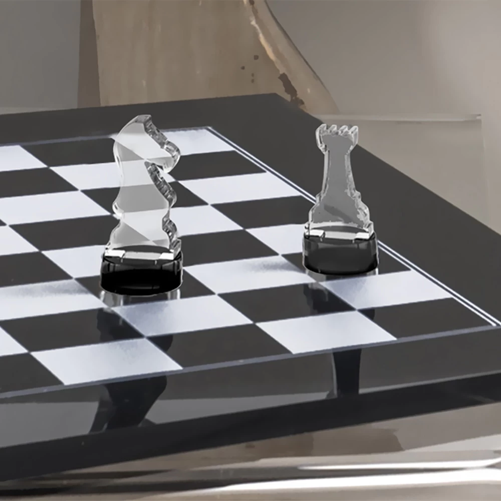 Échiquier Moderne En Plexiglas Noir Ou Blanc Fabriqué En Italie - Checkmate 9 Échiquier Moderne En Plexiglas Noir Ou Blanc Fabriqué En Italie - Checkmate – Image 7