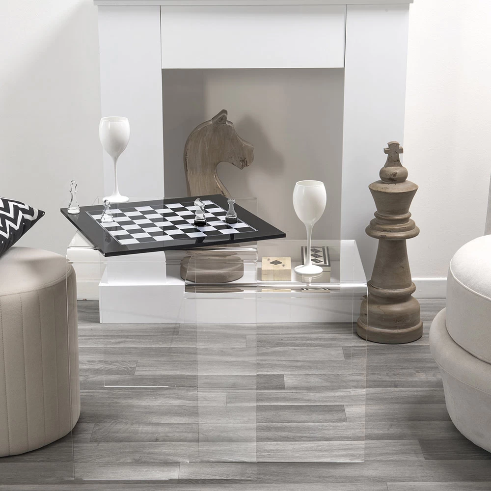 Échiquier Moderne En Plexiglas Noir Ou Blanc Fabriqué En Italie - Checkmate 10 Échiquier Moderne En Plexiglas Noir Ou Blanc Fabriqué En Italie - Checkmate – Image 8