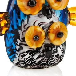Sculpture En Cristal De Couleur Hibou Avec Un Design Luxueux De Chiot - Felipe -Décoration D'intérieur scultura in cristallo colorato gufo con cucciolo design di lusso fellipe 2