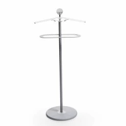 Porte-vêtement En Métal Peint En Gris Et Finition Chromé Fedor