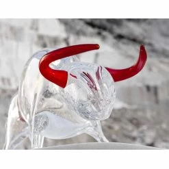 Ornement En Forme De Taureau En Verre Rouge Et Transparent Made In Italy - Torero 10 Ornement En Forme De Taureau En Verre Rouge Et Transparent Made In Italy - Torero -Décoration D'intérieur soprammobile a forma di toro in vetro rosso e trasparente made in italy torero 2