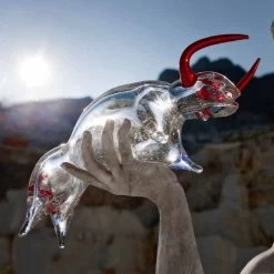 Ornement En Forme De Taureau En Verre Rouge Et Transparent Made In Italy - Torero 11 Ornement En Forme De Taureau En Verre Rouge Et Transparent Made In Italy - Torero -Décoration D'intérieur soprammobile a forma di toro in vetro rosso e trasparente made in italy torero 3
