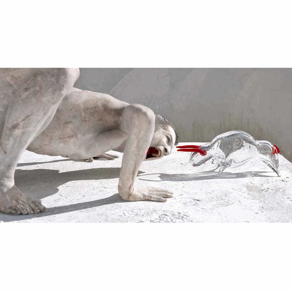 Ornement En Forme De Taureau En Verre Rouge Et Transparent Made In Italy - Torero 7 Ornement En Forme De Taureau En Verre Rouge Et Transparent Made In Italy - Torero – Image 5