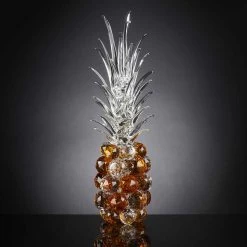 Ornement Décoratif En Cristal En Forme D'ananas Fabriqué En Italie - Ananas -Décoration D'intérieur soprammobile decorativo a forma di ananas in cristallo made in italy pineapple 7