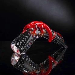 Ornement Décoratif En Verre En Forme De Gecko Sur Une Corne Made In Italy - Corino -Décoration D'intérieur soprammobile decorativo in vetro a forma di geco su corno made in italy corino 1