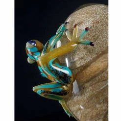 Ornement En Verre En Forme D'Oeuf Avec Grenouilles Fabriqué En Italie - Huevo -Décoration D'intérieur soprammobile in vetro a forma di uovo con ranocchi made in italy huevo 2