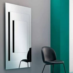 Miroir Mural à Trois Couches Et Structure Noire Design Italien - Plaudio