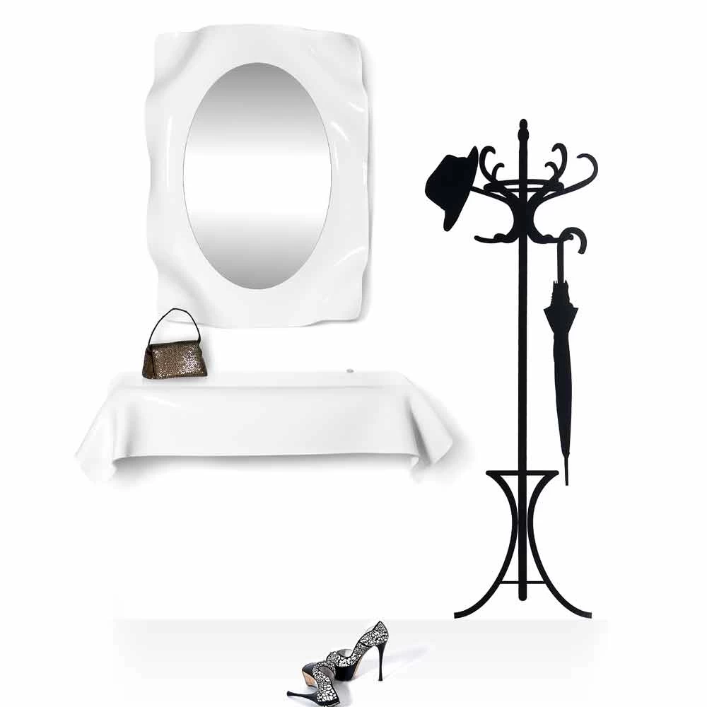 Miroir De Design Moderne Blanc Lait Diva, Fait En Italie 5 Miroir De Design Moderne Blanc Lait Diva, Fait En Italie – Image 3