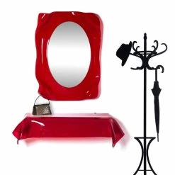 Miroir De Design Moderne Rouge Diva, Fait En Italie