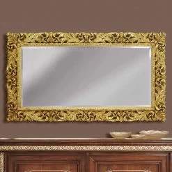 Miroir Mural En Bois Avec Lignes Modernes Fabriqué à La Main En Italie Alex