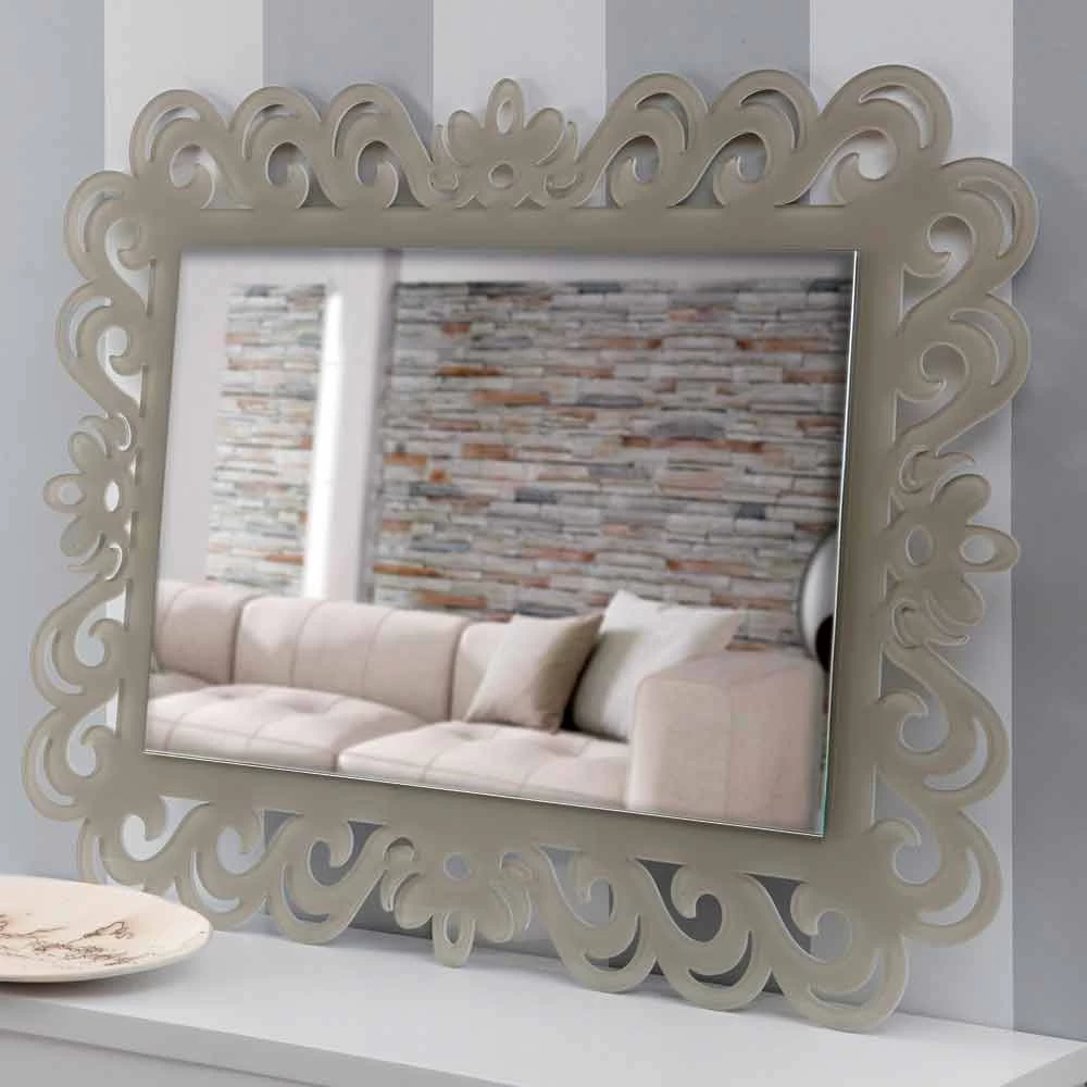 Miroir Mural Rectangulaire Au Design Moderne En Plexiglas Tortora - Selly 3 Miroir Mural Rectangulaire Au Design Moderne En Plexiglas Tortora - Selly