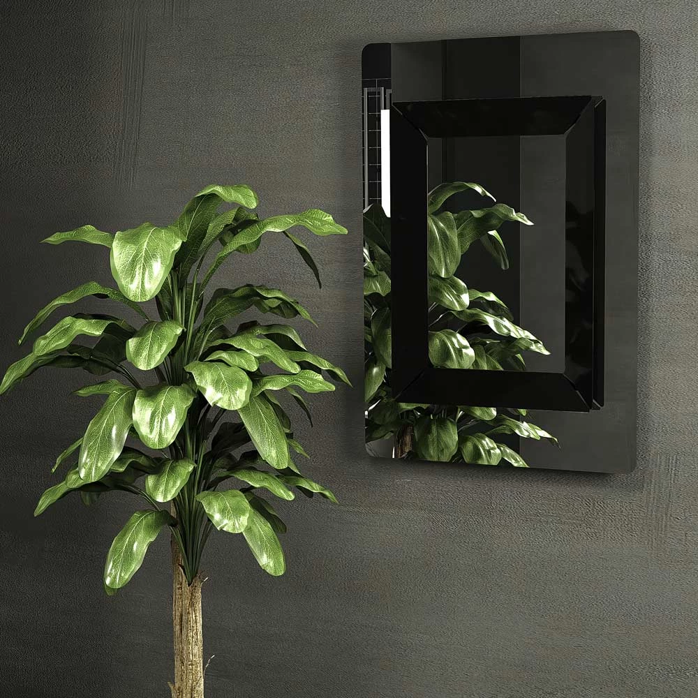 Miroir Avec Cadre Interne En Cristal Acrylique Noir Ou Glace - Gerardo 4 Miroir Avec Cadre Interne En Cristal Acrylique Noir Ou Glace - Gerardo – Image 2