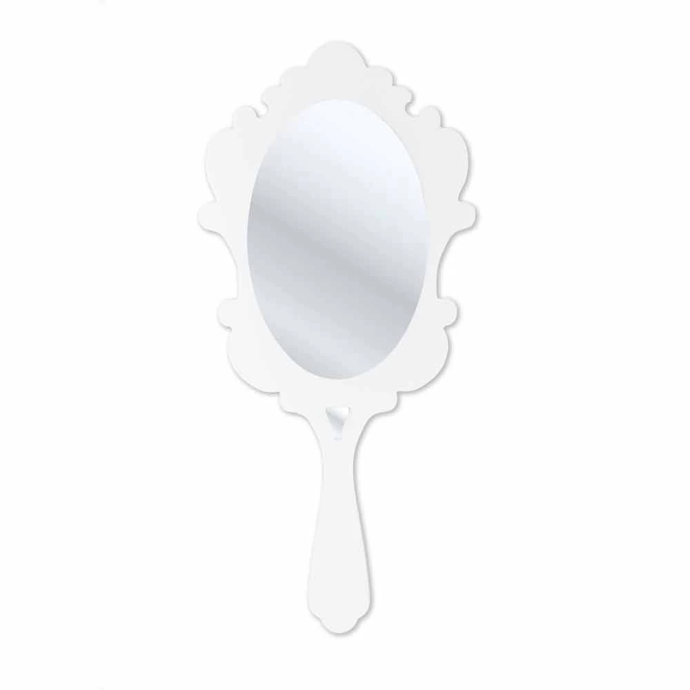 Miroir Blanc Avec Cadre Décoré Neve, Fait En Italie 4 Miroir Blanc Avec Cadre Décoré Neve, Fait En Italie – Image 2