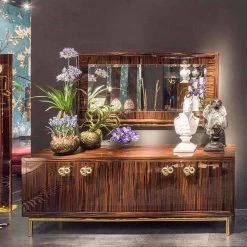 Miroir Biseauté En ébène Et Métal Ada 1 -Décoration D'intérieur specchiera da parete bisellata in ebano lucido e metallo ada 1 3