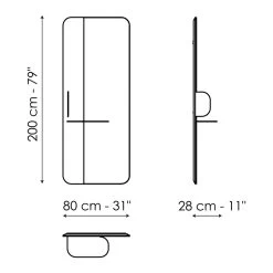 Miroir Mural Avec étagère En Métal Made In Italy - Bonaldo Blabla -Décoration D'intérieur specchiera da parete con ripiano in metallo made in italy bonaldo blabla 6