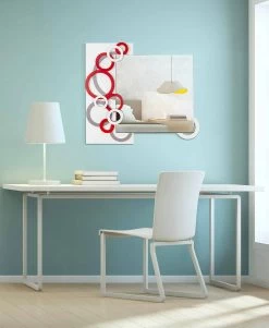 Miroir Mural Design Moderne Blanc Rouge Gris En Bois - Illusion 9 Miroir Mural Design Moderne Blanc Rouge Gris En Bois - Illusion -Décoration D'intérieur specchiera da parete design moderno bianco rosso grigio in legno illusion 3