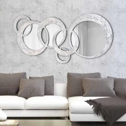 Miroir Décoratif Mural Design Italien Circles, Décoré à La Main