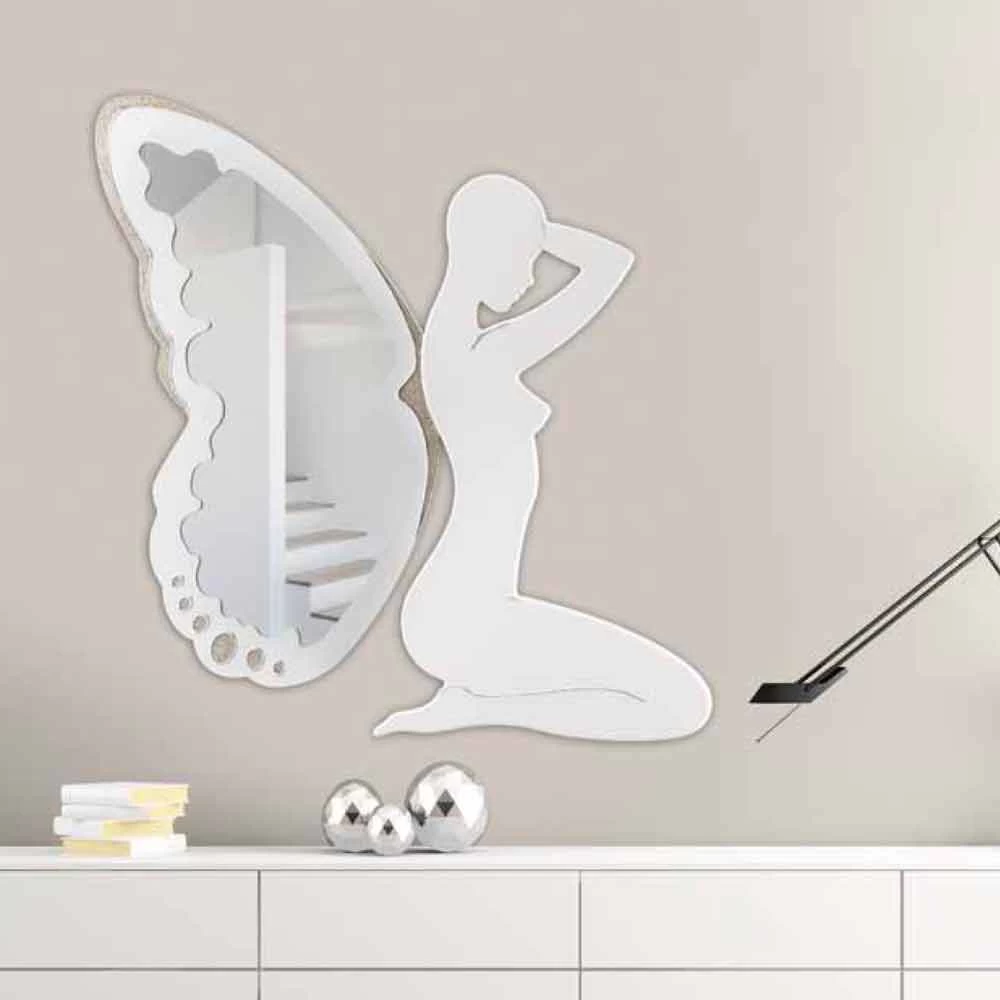 Miroir Décoratif Mural Blanc Design Italien Trilli Bianca 3 Miroir Décoratif Mural Blanc Design Italien Trilli Bianca