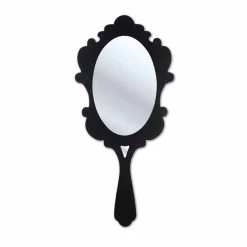 Miroir Noir Avec Cadre Décoré Neve, Fait En Italie